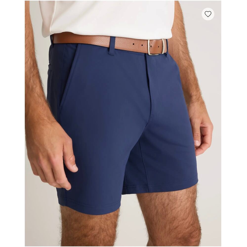 Quince Men's ProTech Golf 7" Shorts Wavecrest Navy Blue sz 36